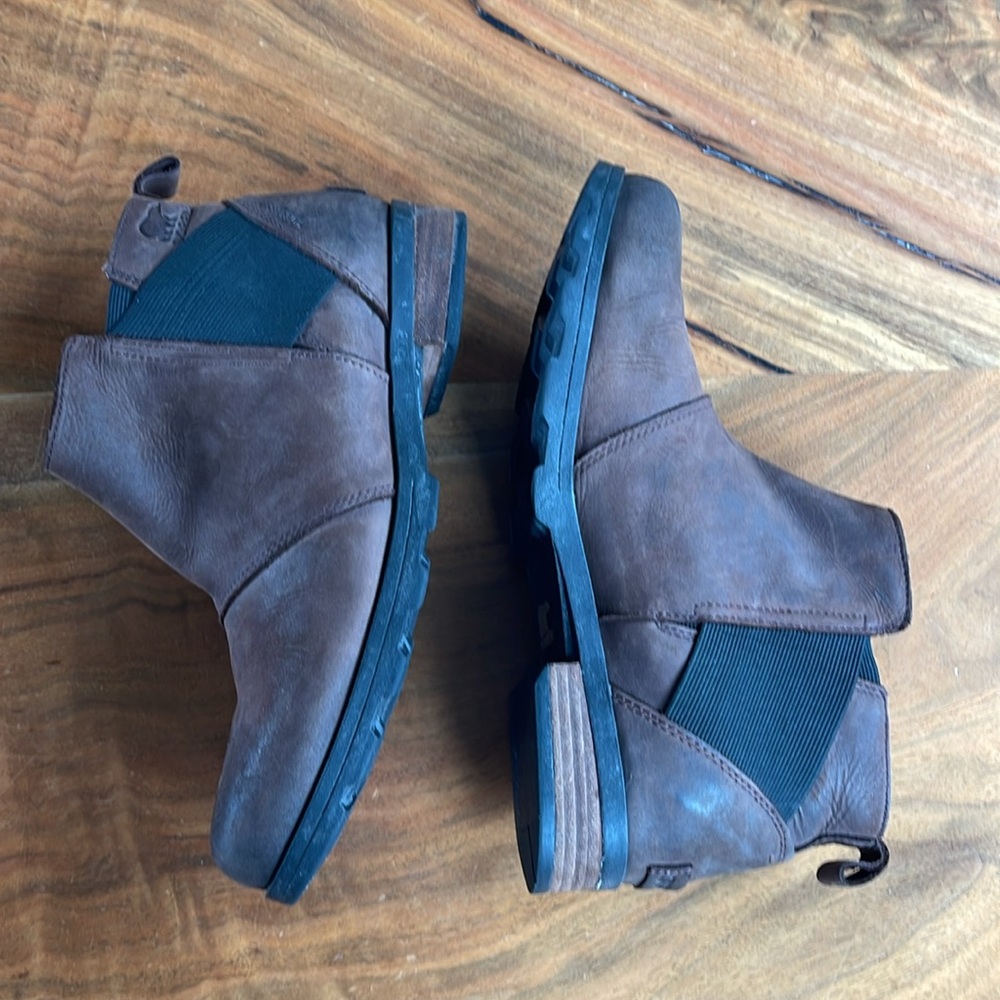 SOREL Emilie Brown Leather Waterproof Boots Booties Women’s Size 9.5 - Picture 5 of 12